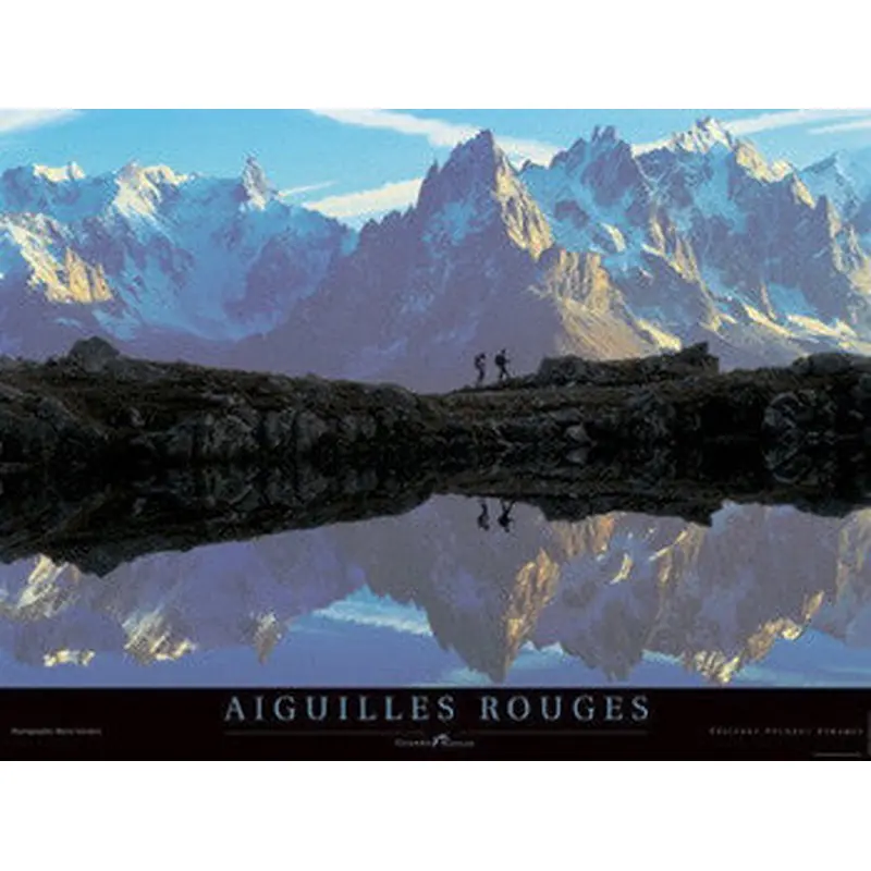 High Mountain Climbing at Aiguilles Rouges (French Alps) Premium Poster Print - Pecheur