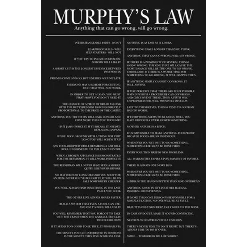 Murphy's Law Poster ("Anything that Can Go Wrong, Will") - Pyramid