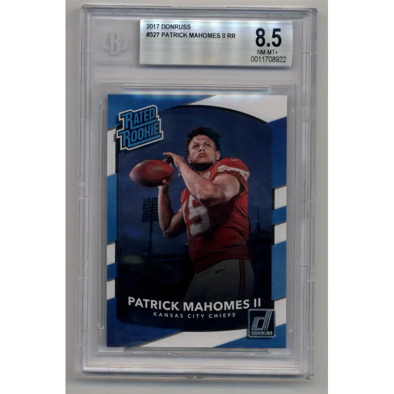 Patrick Mahomes 2017 Donruss Rated Rookie #327 BGS 8.5 Near Mint Mint+