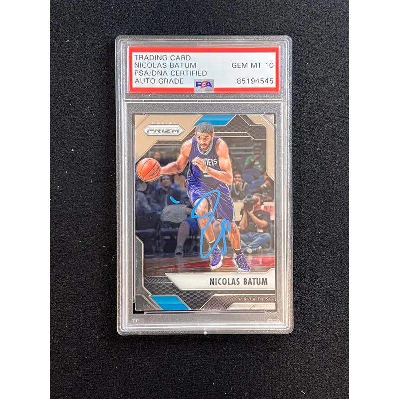 2016-17 Panini Prizm #92 Nicolas Batum Signed Card AUTO 10 PSA Slabbed Hornets