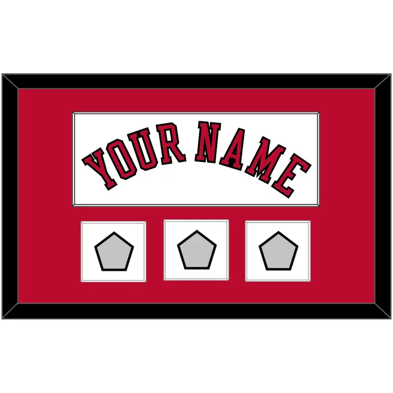 Chicago Name & 3 Champions Trophy Patches - Home White (1986-2017) - Single Mat 1