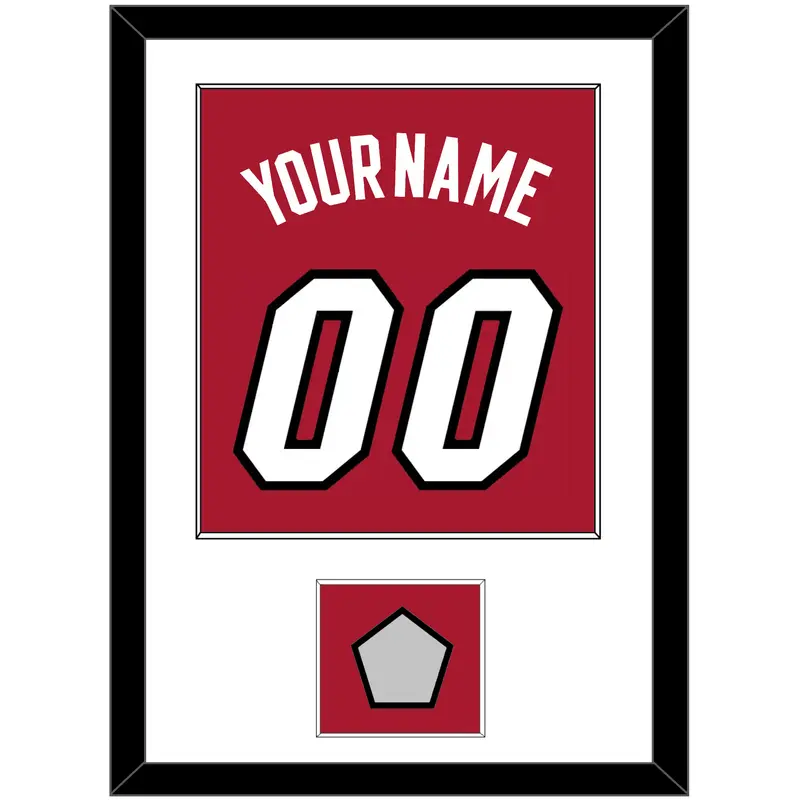 Miami Name & Number With Finals Patch - Alternate Red (2001-2008) - Single Mat 1