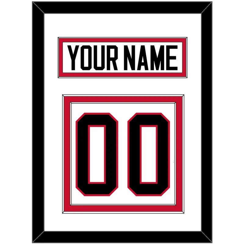 Ottawa Nameplate & Number (Back) - Home/Road White (1995-2007) - Double Mat 1