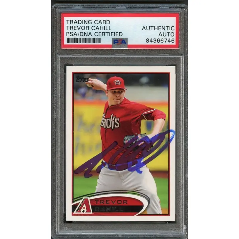 2012 Topps Update #US167 Trevor Cahill Signed Card PSA Slabbed Auto Dbacks