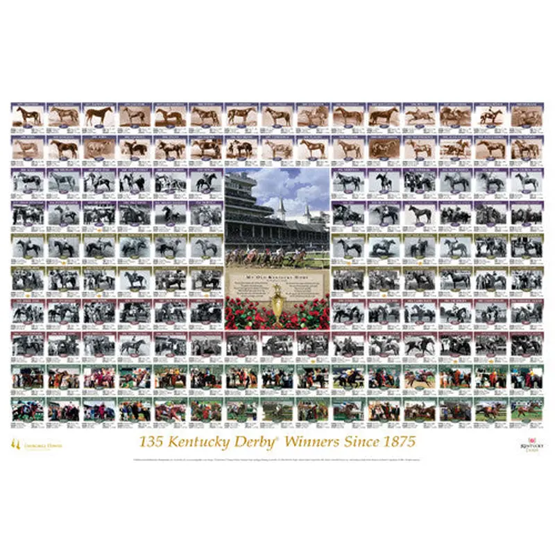 Kentucky Derby "135 Winners" Horse Racing Premium Poster Print - Smashgraphix Inc.