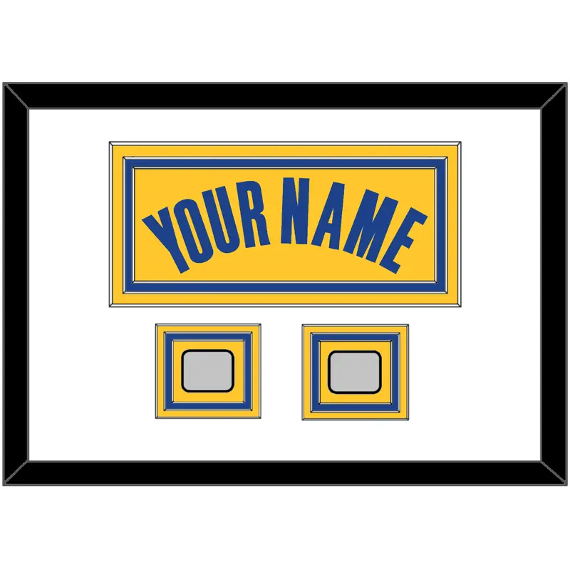 Golden State Name & 2 Champions Patches - Yellow Statement (2019-2022) - Triple Mat 1