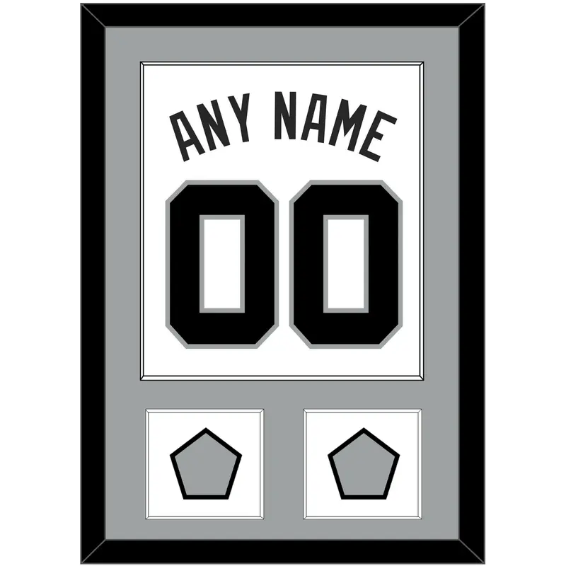 San Antonio Name & Numbers With 2 Finals Patches - Home White (1989-2002) - Single Mat 2