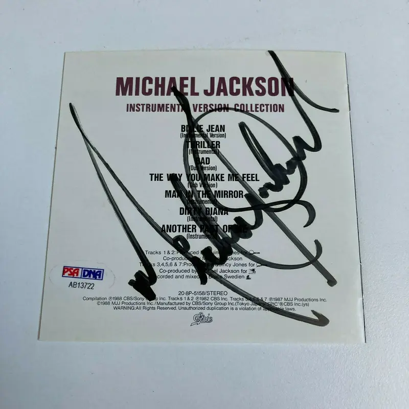 Michael Jackson Signed Autographed CD Cover With PSA DNA COA