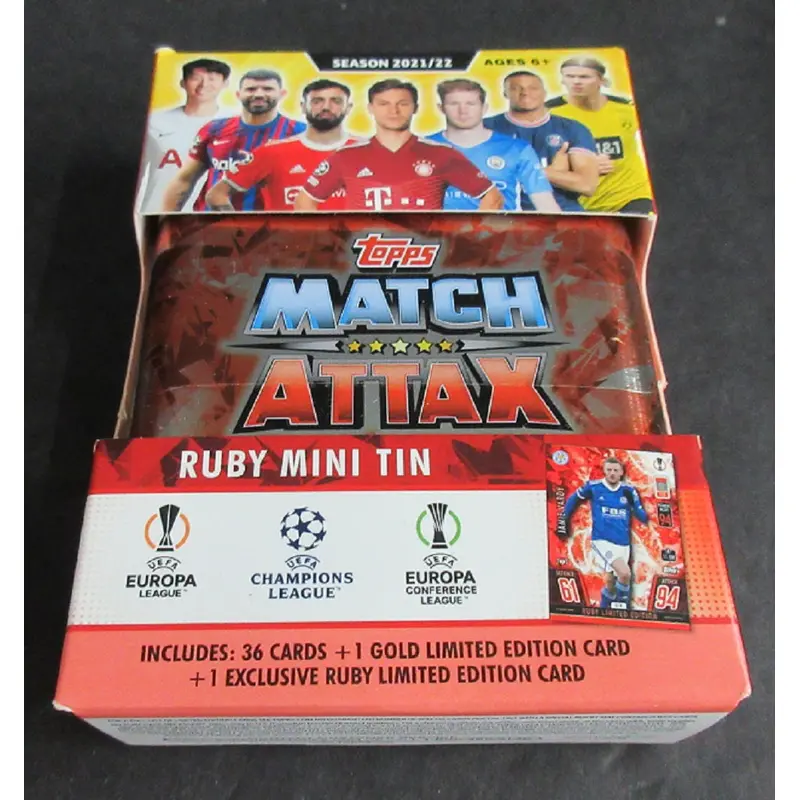 2021/22 Topps Match Attax Soccer Mini Tin Box (Ruby)