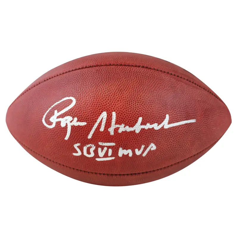 Cowboys Roger Staubach "SB VI MVP" Signed SB VI Logo Nfl Football BAS Witnessed