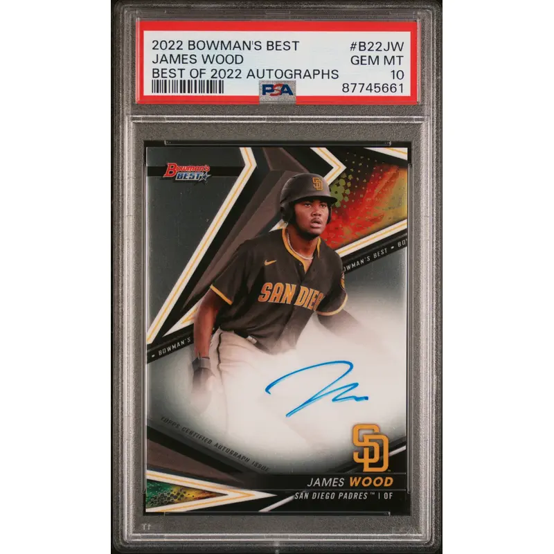 James Wood 2022 Bowmans Best of 2022 Auto PSA 10 Gem Mint