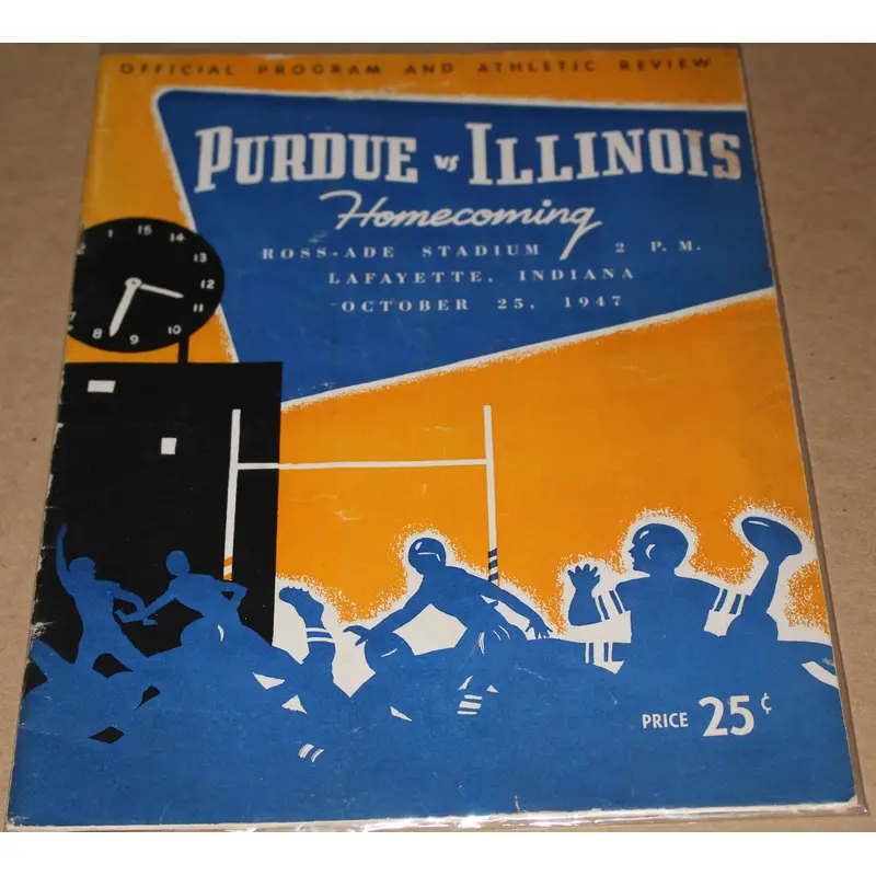 1947 Illinois vs Purdue Football Program