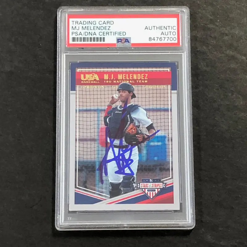 2018 Panini Stars and Stipes #86 MJ Melendez Signed Card Auto PSA Slabbed Team USA