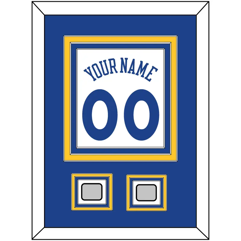 Golden State Name & Number With 2 Finals Patches - Home White (2010-2019) - Triple Mat 2