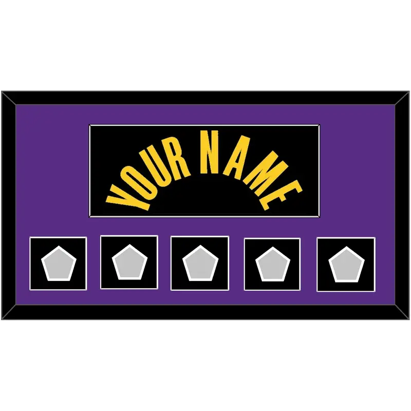 Los Angeles Name & 5 Finals Patches - Black Mamba (2017-2018, 2020) - Single Mat 3