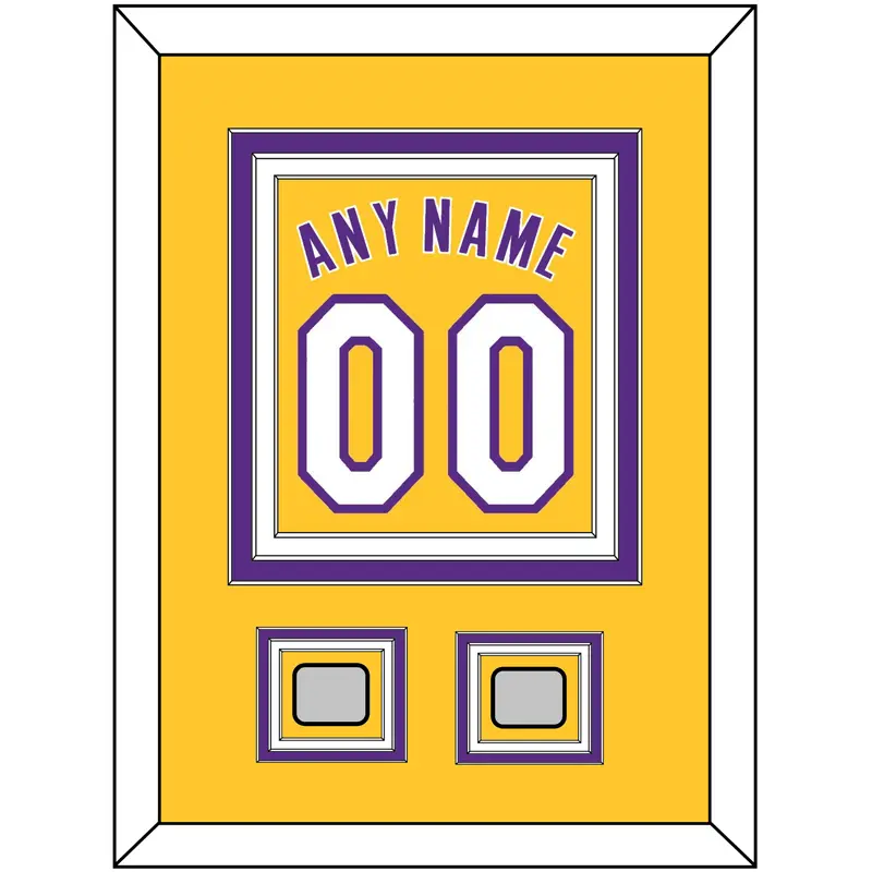 Los Angeles Name & Number With 2 Finals Patches - Home Yellow (1999-2018) - Triple Mat 2