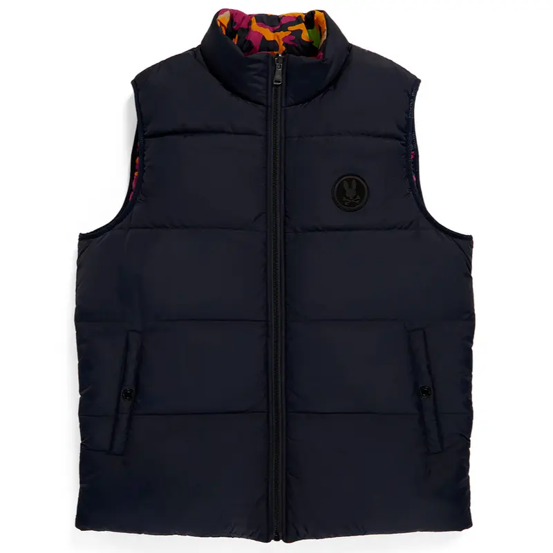 PSYCHO BUNNY MENS VEST DOUBLE DRESS B6N810U1NL NVY