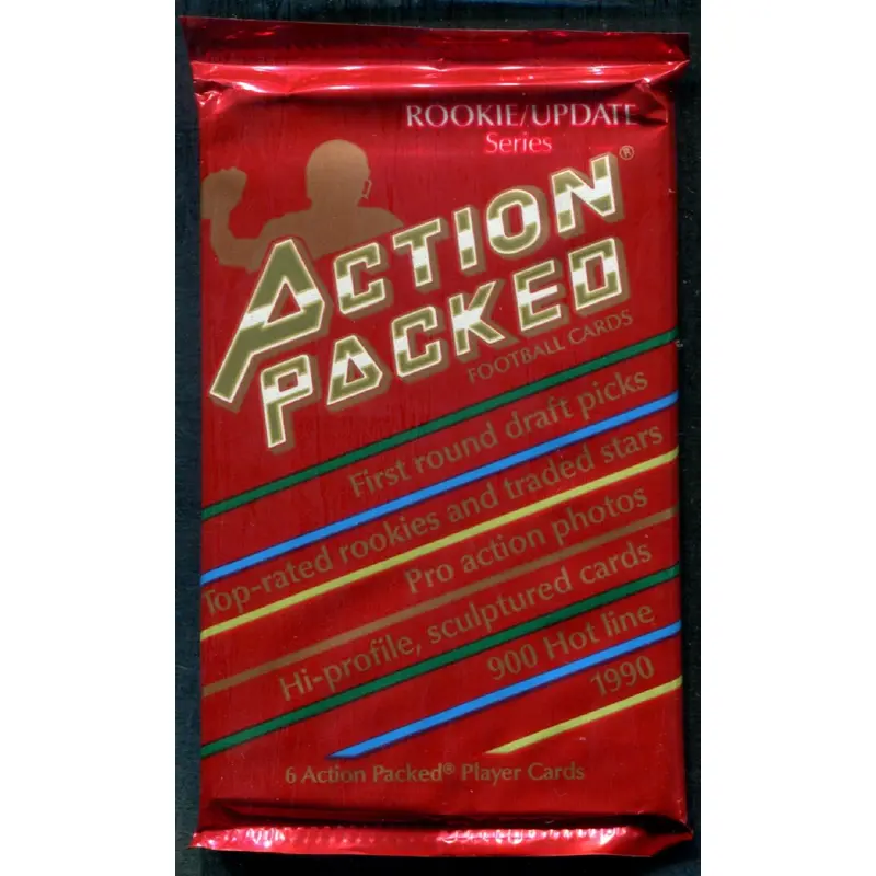 1990 Action Packed Football Rookie Update Unopened Pack (6)