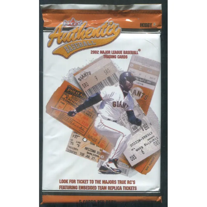 2002 Fleer Authentix Baseball Unopened Pack (Hobby) (5)
