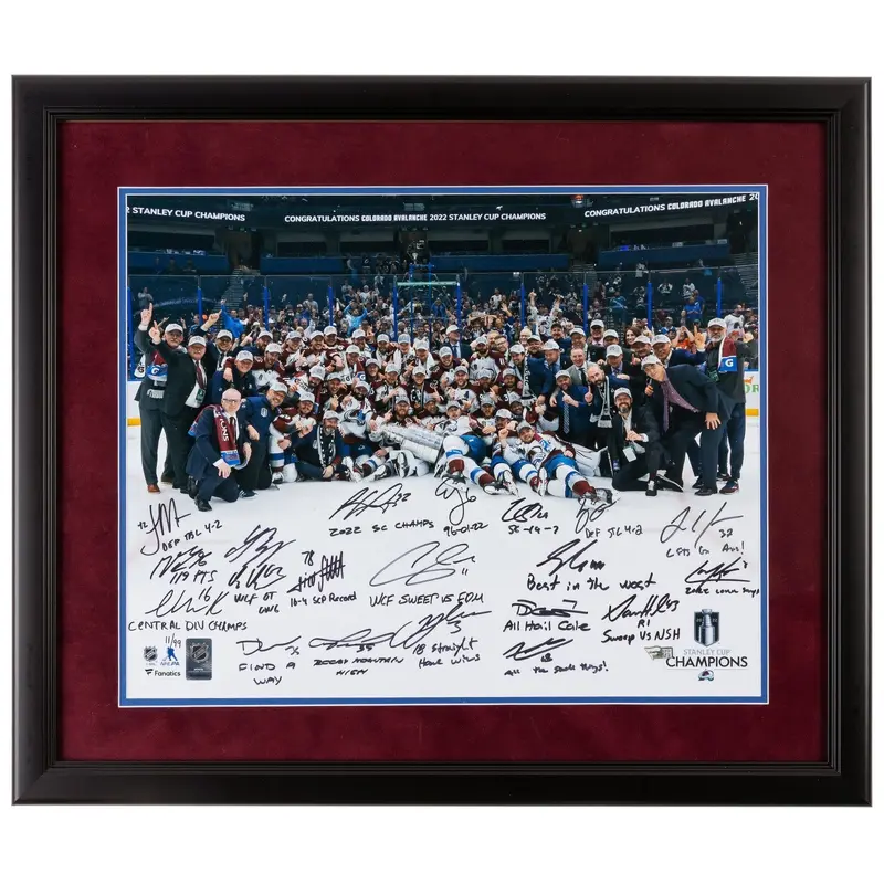 2022 Colorado Avalanche Stanley Cups Champs Team Signed 16x20 Photo Beckett COA