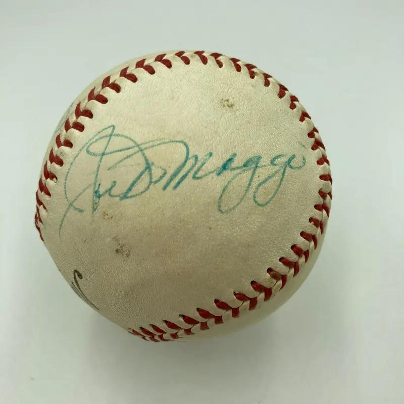 Mickey Mantle Joe Dimaggio Casey Stengel Signed 1950's Baseball JSA COA
