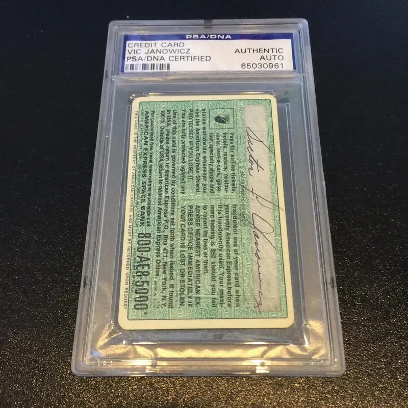 OHIO STATE HEISMAN VIC JANOWICZ PSA/DNA SIGNED PERSONAL AMER EXPRESS CREDIT CARD