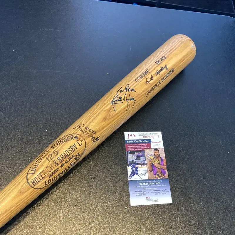 Rick Monday Signed 1970's Louisville Slugger Game Used Baseball Bat JSA COA