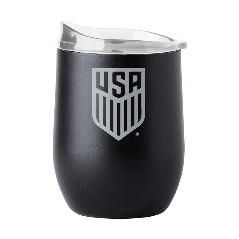 USSF 16oz Gameday Black Powder Coat Curved Beverage