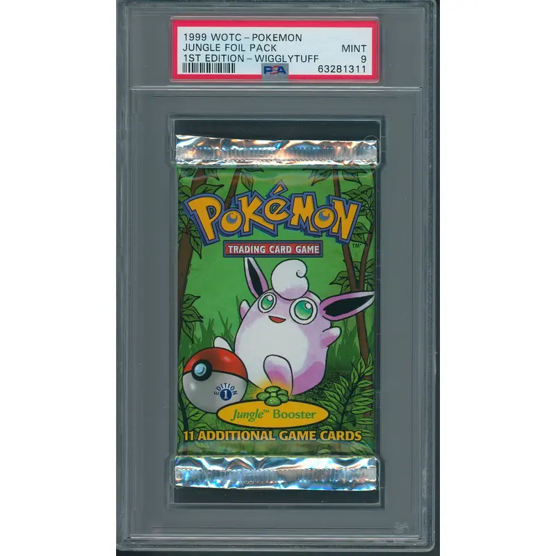 1999 WOTC Pokemon Jungle Unopened 1st Edition Foil Pack Wigglytuff PSA 9