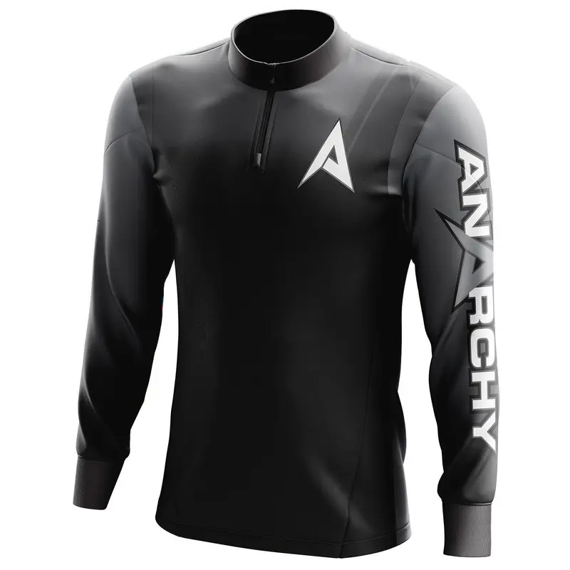 Anarchy Bat Company Long Sleeve Quarter Zip - Gray/Black Fade