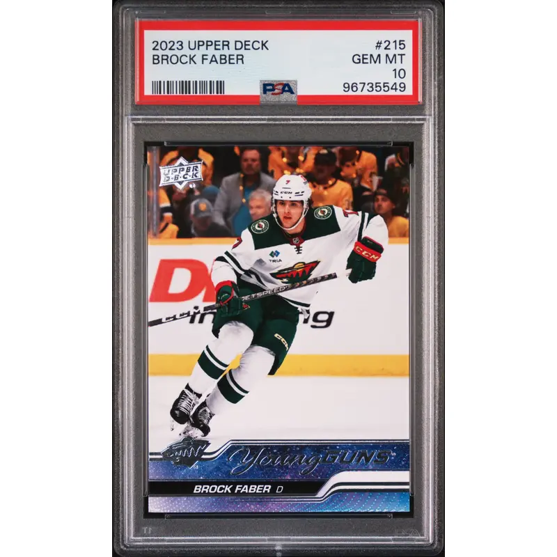 Brock Faber 2023 Upper Deck Rookie #215 PSA 10 Gem Mint