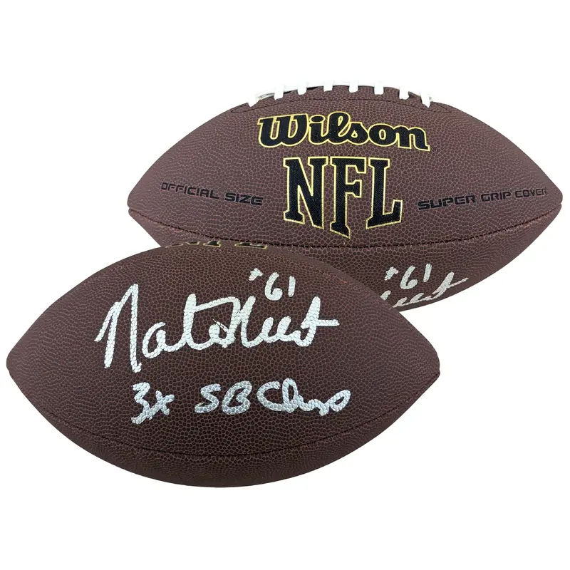 Cowboys Nate Newton Authentic Signed Wilson Super Grip Nfl Football BAS Witness
