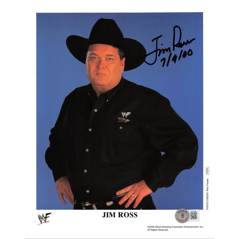 Jim Ross "7/9/00" Authentic Signed 8x10 Photo Autographed BAS #BL44798