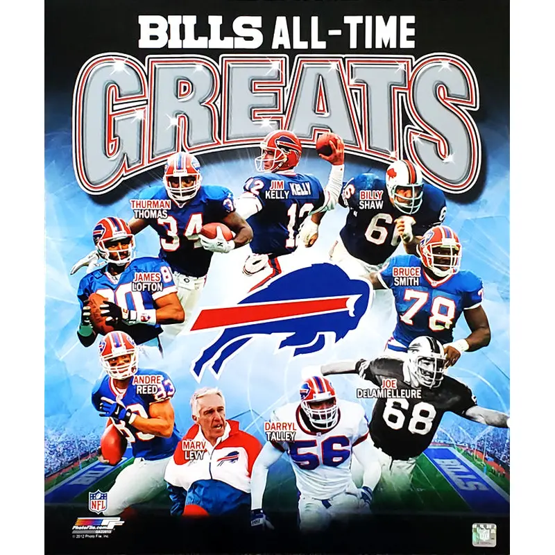 Buffalo Bills Football All-Time Greats (9 Legends) Premium Poster Print - Photofile Inc.