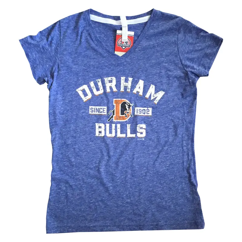 Durham Bulls Womens Royal Vintage V-Neck