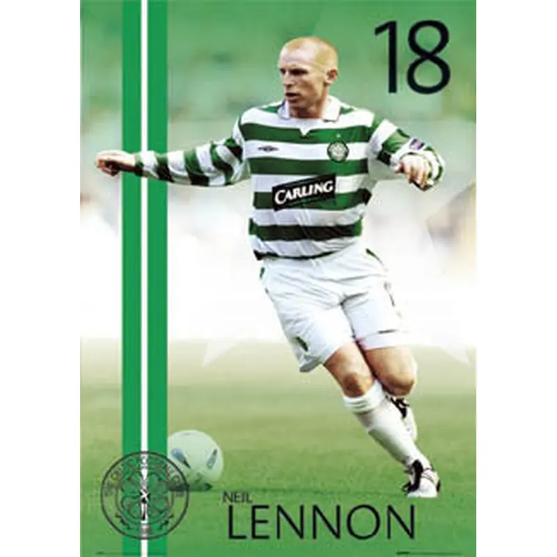 Neil Lennon "Action" Glasgow Celtic FC Poster - GB 2004
