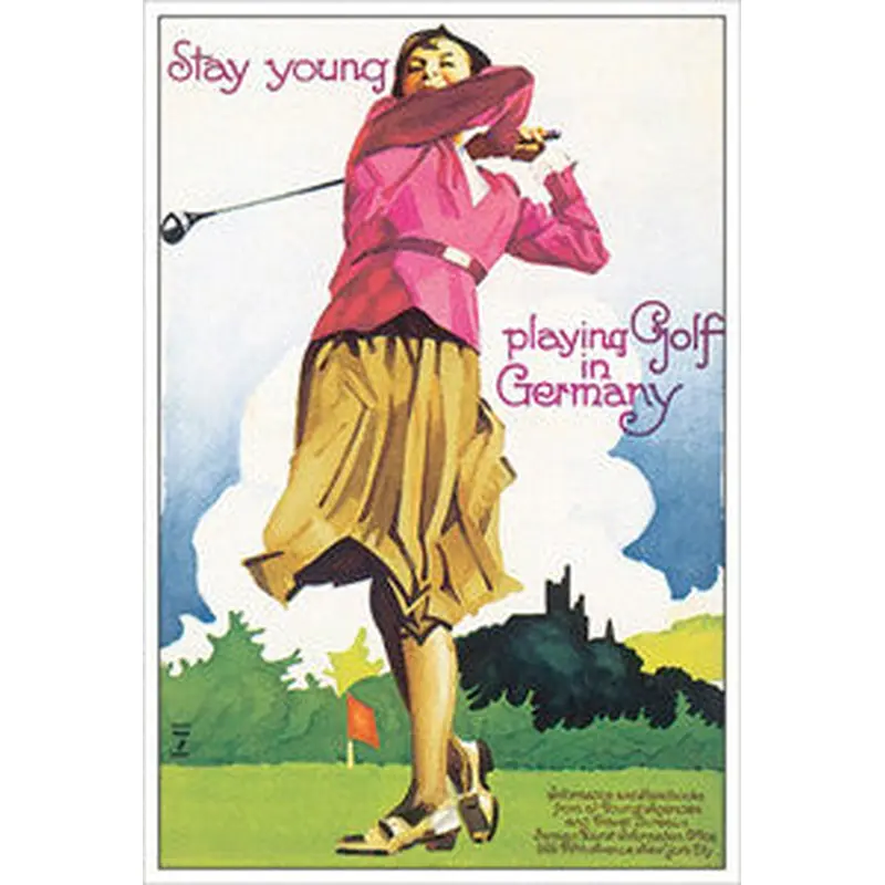 Women's Golf "Golf in Germany" c.1930 Vintage Poster Reprint - Eurographics