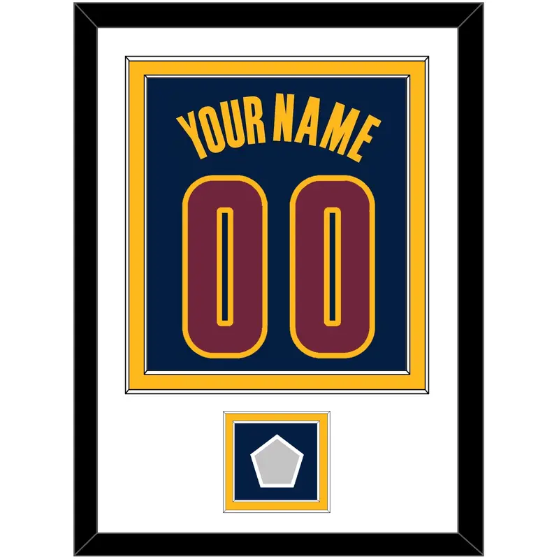 Cleveland Name & Number With Champions Patch - Alternate Blue (2014-2017) - Double Mat 1
