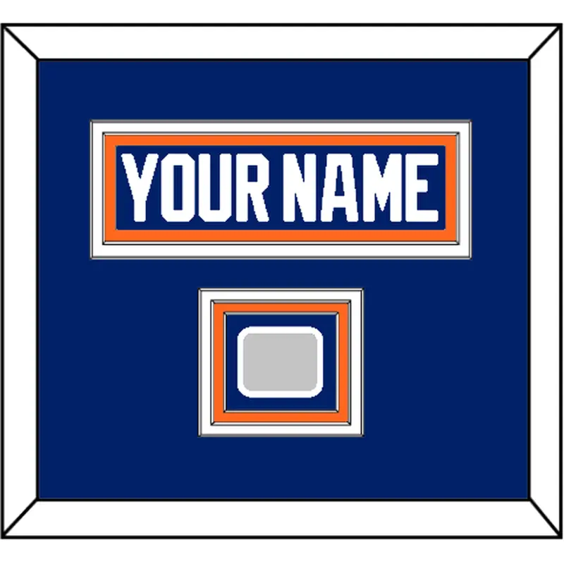 Edmonton Nameplate & 1990 Stanley Cup Finals Patch - Road Blue (1981-1994) - Triple Mat 3
