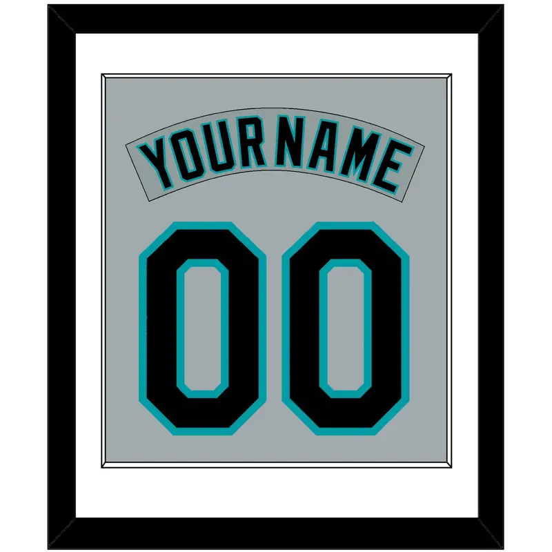 Florida Nameplate & Number Combined - Road Gray (1993-2001) - Single Mat 1