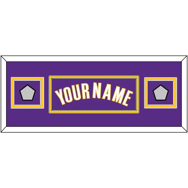 Los Angeles Name & 2 Finals Patches - Road Purple (1999-2004) - Double Mat 4