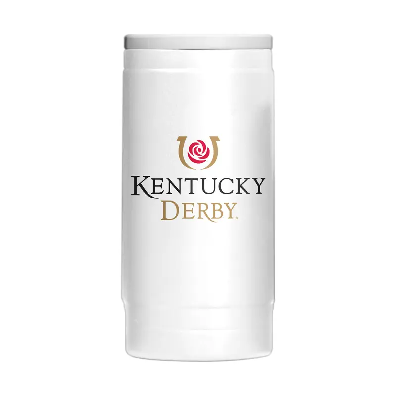 Kentucky Derby White 12oz Slim Can Coolie