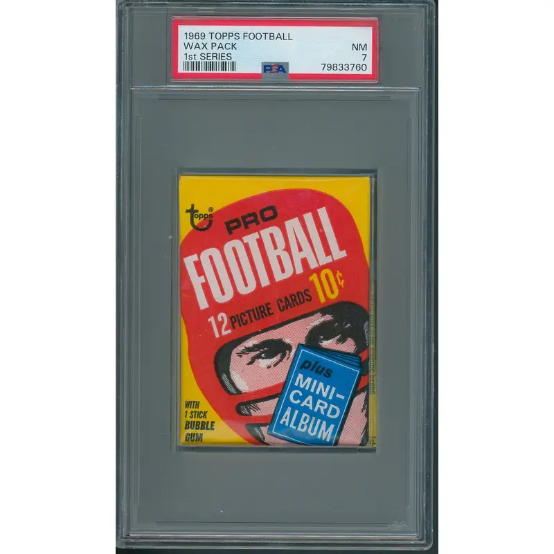 1969 Topps Football Unopened 1st Series Wax Pack PSA 7 *3760