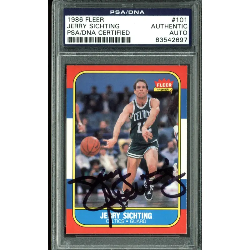 Celtics Jerry Sichting Authentic Signed 1986 Fleer #101 Card PSA/DNA Slabbed 2