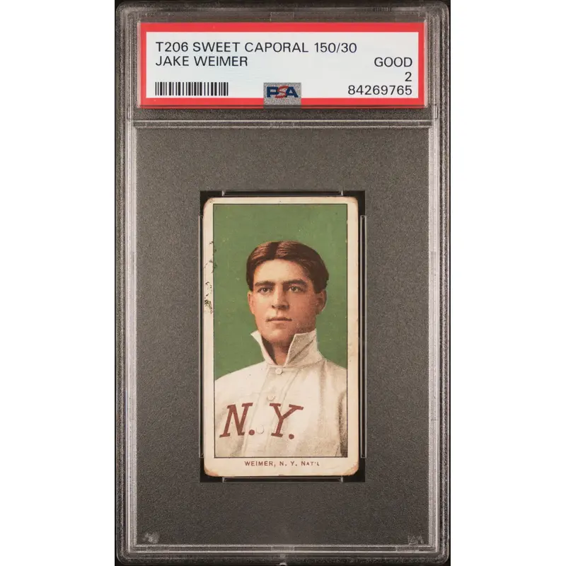 Jake Weimer 1909-11 T206 Sweet Caporal 150/30 PSA 2 Good