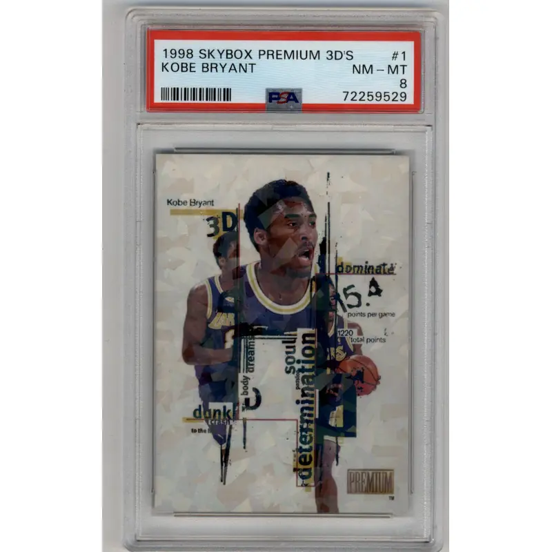 Kobe Bryant 1998-99 Skybox Premium 3D's PSA 8 Near Mint-Mint