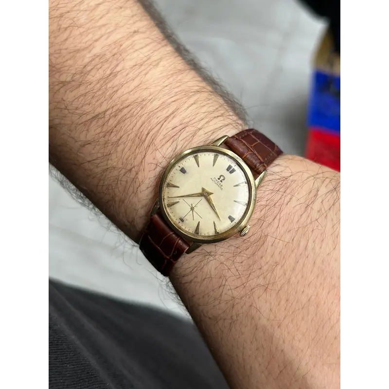 Vintage 1952 Omega 14KGF F6212 Bumper Automatic Watch