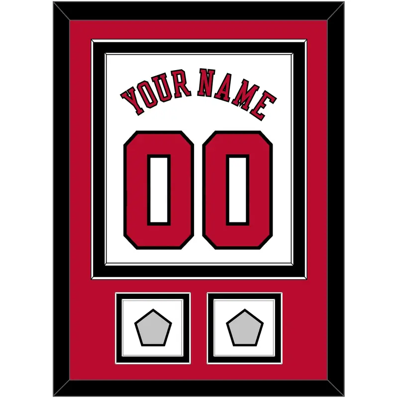 Chicago Name & Number With 2 Champions Patches - Home White (1986-2017) - Double Mat 2