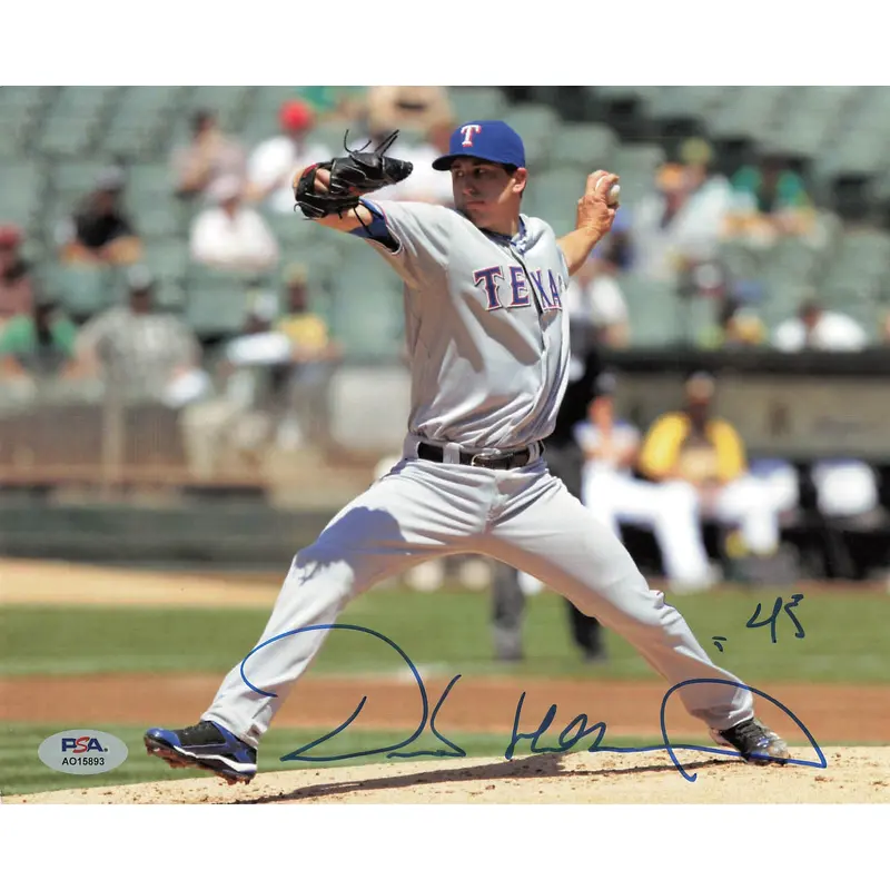 DEREK HOLLAND signed 8x10 photo PSA/DNA Texas Rangers Autographed