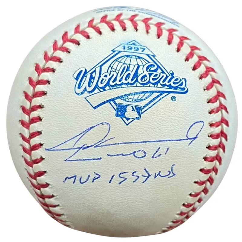 Livan Hernandez Autographed 1997 World Series Logo Baseball w/ "MVP 1997 WS" - JSA